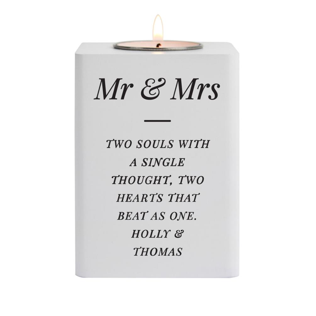 Personalised White Wooden Tea Light Holder £13.49